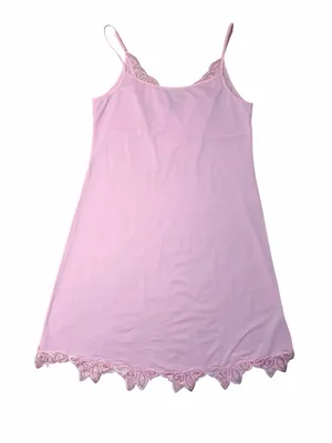 Vintage Y2K Pink Lace Trimmed Slip Dress Womans M thumbnail 7