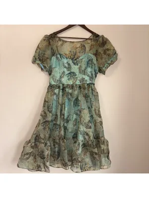 Thorn & Fable Birth of Venus Dress Women’s Medium Renaissance Art Print Midi thumbnail 3