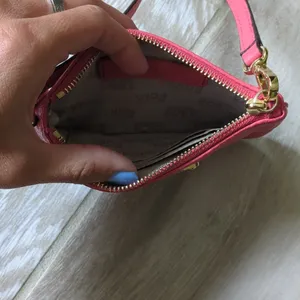 Michael Kors Coral Leather Wristlet with Card Slots thumbnail 5