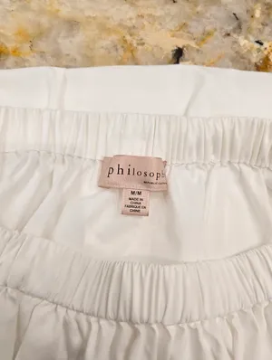 Philosophy White Flowy Maxi Skirt M thumbnail 3