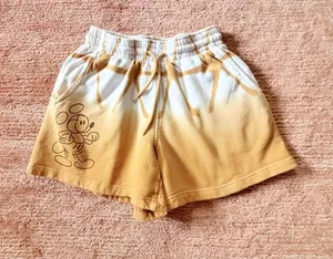 Disney Mickey Mouse Women’s XS Ombre Sweat Shorts Yellow White thumbnail 1