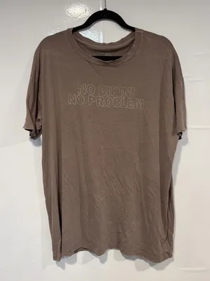 Aerie super soft distressed Brown Graphic T-Shirt - No Bikini No Problem thumbnail 1