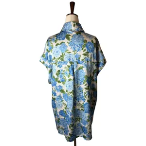Show Me Your Mumu Best Day Button Up Women Medium Blue Floral Satin Boho Cottage thumbnail 3