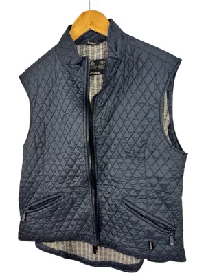 Barbour Navy Quilted Gilet Vest Size 14 Flyweight Diamond Quilt Tailored Class thumbnail 7