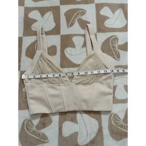 Windsor‎ Cream Corset-Inspired Pleated Bust Crop Top Small thumbnail 4