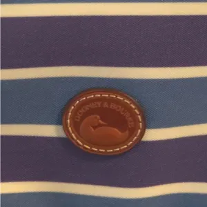 Dooney & Bourke Blue and Cream Striped Tote thumbnail 6