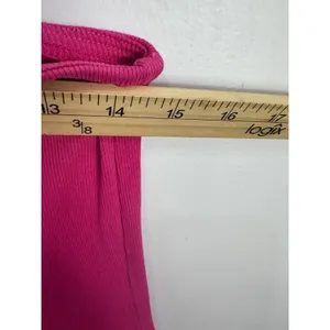 Back Beat Co One‎ Shoulder Dress Womens XS Pink Hemp Organic Cotton Ribbed Mini thumbnail 5