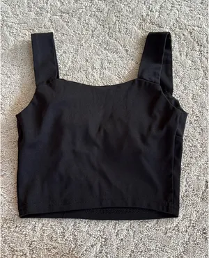Black Cropped Tank Top thumbnail 2