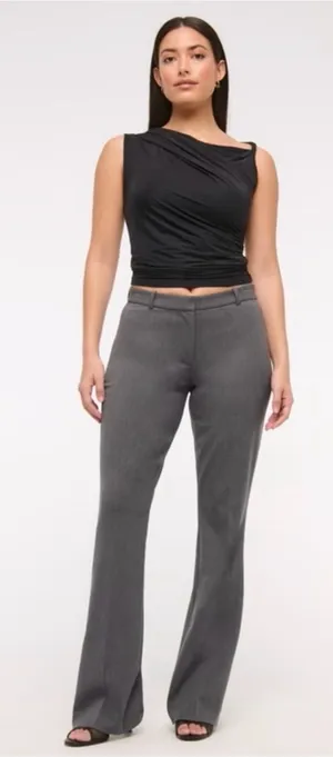 NWT Abercrombie curve love low rise stretch slim boot trouser pants dark gray 31 thumbnail 1
