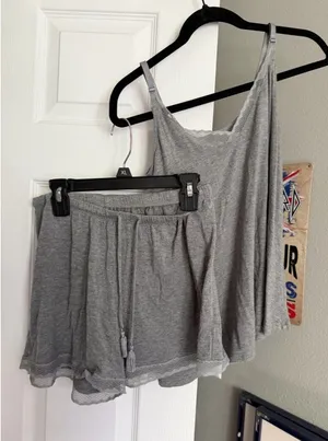 Gilligan & O'Malley Modal Pajama Set Gray Lace Trim Cami Shorts XS Target thumbnail 1