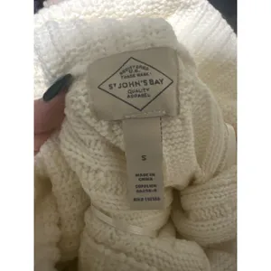 ST. JOHN'S BAY | NWT Woman's Cream Chunky Knit Zip Turtleneck Sweater, Size S‎ thumbnail 7