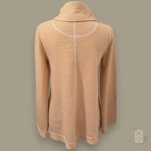 Maeve Anthropologie Mustard Striped Cowl-Neck Tunic Sweater S thumbnail 5