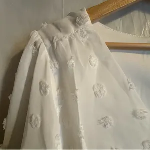Lulus Always On Repeat White Clip Dot Long Sleeve Mini‎ Dress Sz Medium Chiffon thumbnail 8