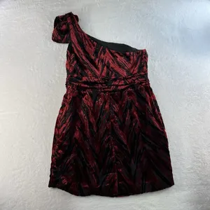 UO‎ L Large Velvet Burnout Dress One Shoulder Y2K Whimsy Goth Silence + Noise thumbnail 14