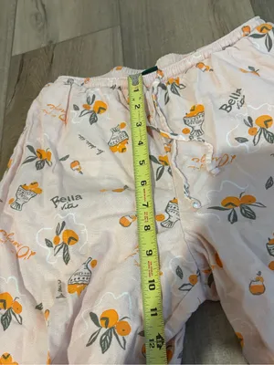 Wild fable linen blend orange print Bella Via wide leg pull on pants‎ pink XXS thumbnail 10
