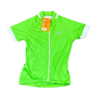 New! NWT Race Women’s Green Short Sleeve Zip Up Lightweight Jersey Large thumbnail 1