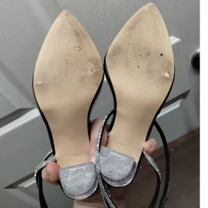 Clear Rhinestone Strappy Ankle Pointed Toe Block Heels ZBY Women's Size 6.5 thumbnail 7