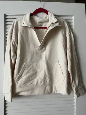 A New Day Cream Quarter Zip Sweatshirt thumbnail 3