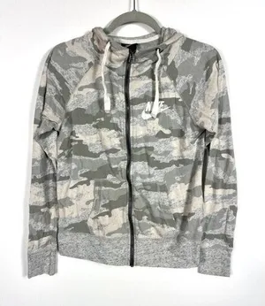 Nike Women Camo Full‎ Zip Hoodie Lightweight Casual Athletic women's Size Small thumbnail 1