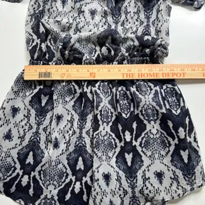 Show Me Your Mumu Romper Womens Medium Blue White Great Snakeskin Rosarita thumbnail 9