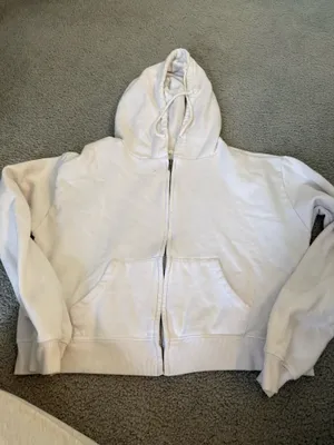 White Zip-Up Hoodie Tillys Cropped thumbnail 1