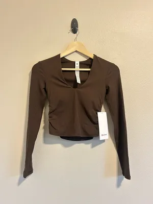 Lululemon All It Takes Ribbed Nulu V-Neck Long-Sleeve Shirt B-D Cups thumbnail 3