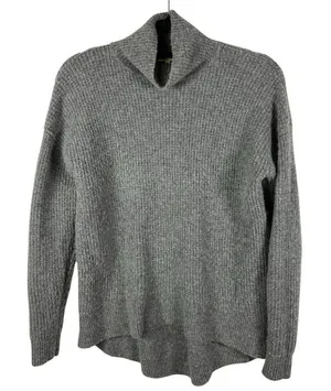 Madewell Gray Waffle Stitch Turtleneck Sweater Merino Wool Alpaca Blend Small S‎ thumbnail 1