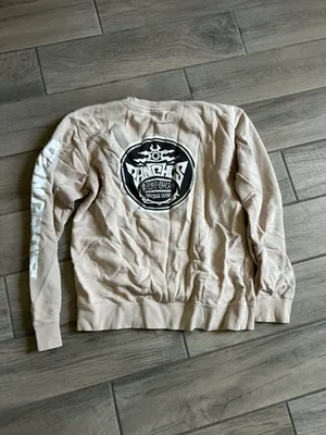 Neutral Cream Crewneck Sweatshirt with Chest Emblem thumbnail 5