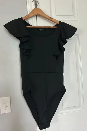Black Ruffle Bodysuit thumbnail 1