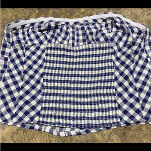 Free people Leilani Tube Top NWT in blue Gingham Size: L thumbnail 4