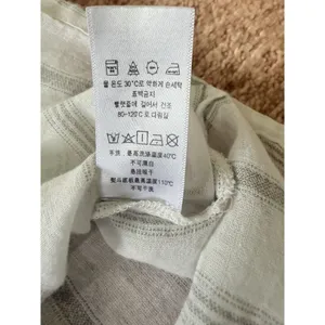 Norah Women’s L Beige Striped Button Up Shirt 100% Cotton Roll Tab Sleeves thumbnail 6