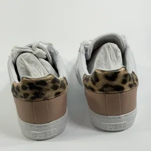 GUESS Size-11M Loven 3 Low Profile Sneaker White Ocean Leopard thumbnail 5