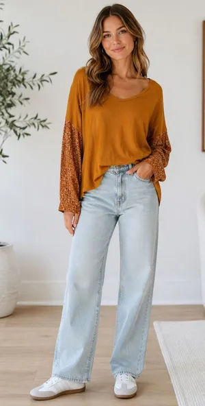 Anthropologie Orange Knit Pullover Sweater Womens S Floral Sleeve Fall Boho thumbnail 1