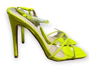 PrettyLittleThing Strappy Heels Neon Size 8 thumbnail 1