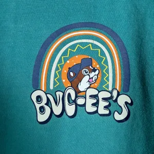 Buc-ee's XL Long Sleeve T-Shirt Teal Love Buc-ee's Rainbow Floral Graphic Tee thumbnail 3