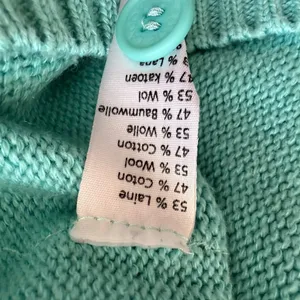 Lacoste‎ Knit Button Up Pullover Women's Sweater Turquoise 44 Large Blue Preppy thumbnail 4