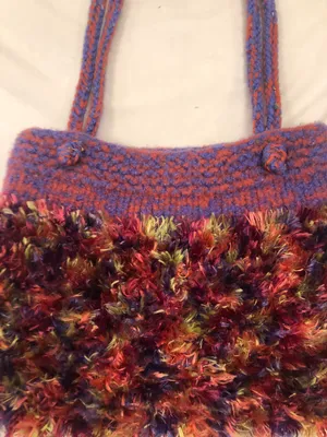 Very Cool Fuzzy Yarn Disco “Groovy” Bag Shoulder Purse thumbnail 3