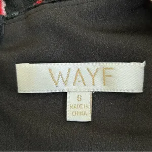 Wayf Black Crushed Velvet Floral Print V Neck‎ Long Sleeve Mini Dress Small thumbnail 7