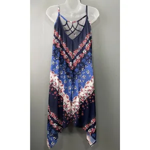Maurices Sundress Size Medium Strappy Handkerchief Hem Boho Romantic Vacation thumbnail 7