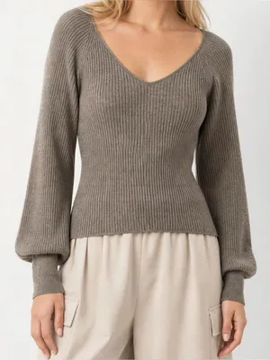 REFORMATION Hart Cashmere Sweater, Cocoa, Medium thumbnail 1
