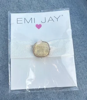 Emi Jay Cream Hair Tie with Gold Detail thumbnail 1