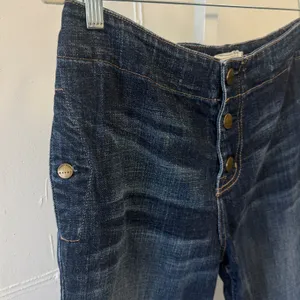 Current/Elliott + Marni "The Easy Trouser" Jean Relaxed‎ Fit Cropped Button Fly thumbnail 5