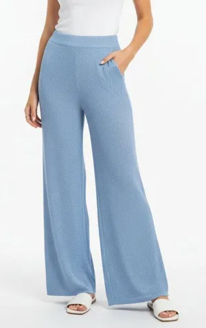 Boston Proper Blue Rhinestone Trim Knit Wide Leg Lounge Pants M thumbnail 1