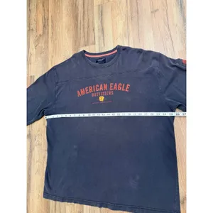 American Eagle Outfitters Long Sleeve‎ Navy Red Logo Heavy Cotton XL thumbnail 7