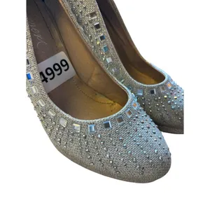 Elegant Silver Rhinestone High Heels Womens Size 6.5 midheel thumbnail 10