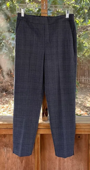 Banana Republic Factory Women's High Rise Hayden Pant Navy Plaid Size 2. NEW! thumbnail 1