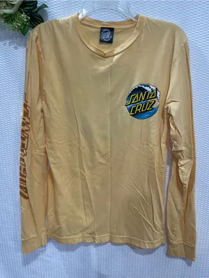 Santa Cruz Skateboards Women’s Medium Yellow Wave Logo Long Sleeve Shirt Santa thumbnail 4
