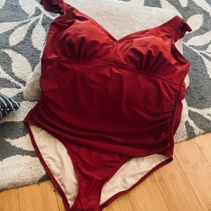 Kona Sol tummy control red wine one piece swimwear thumbnail 2