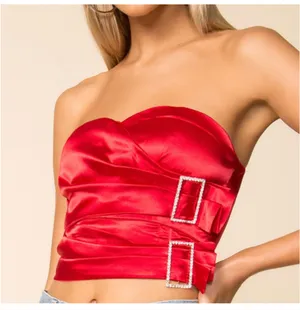 NWT Superdown trixie strapless bustier top jeweled  thumbnail 4