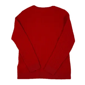 Woolovers Cashmere Merino Wool Cable Knit‎ Crew Neck Sweater Red thumbnail 3